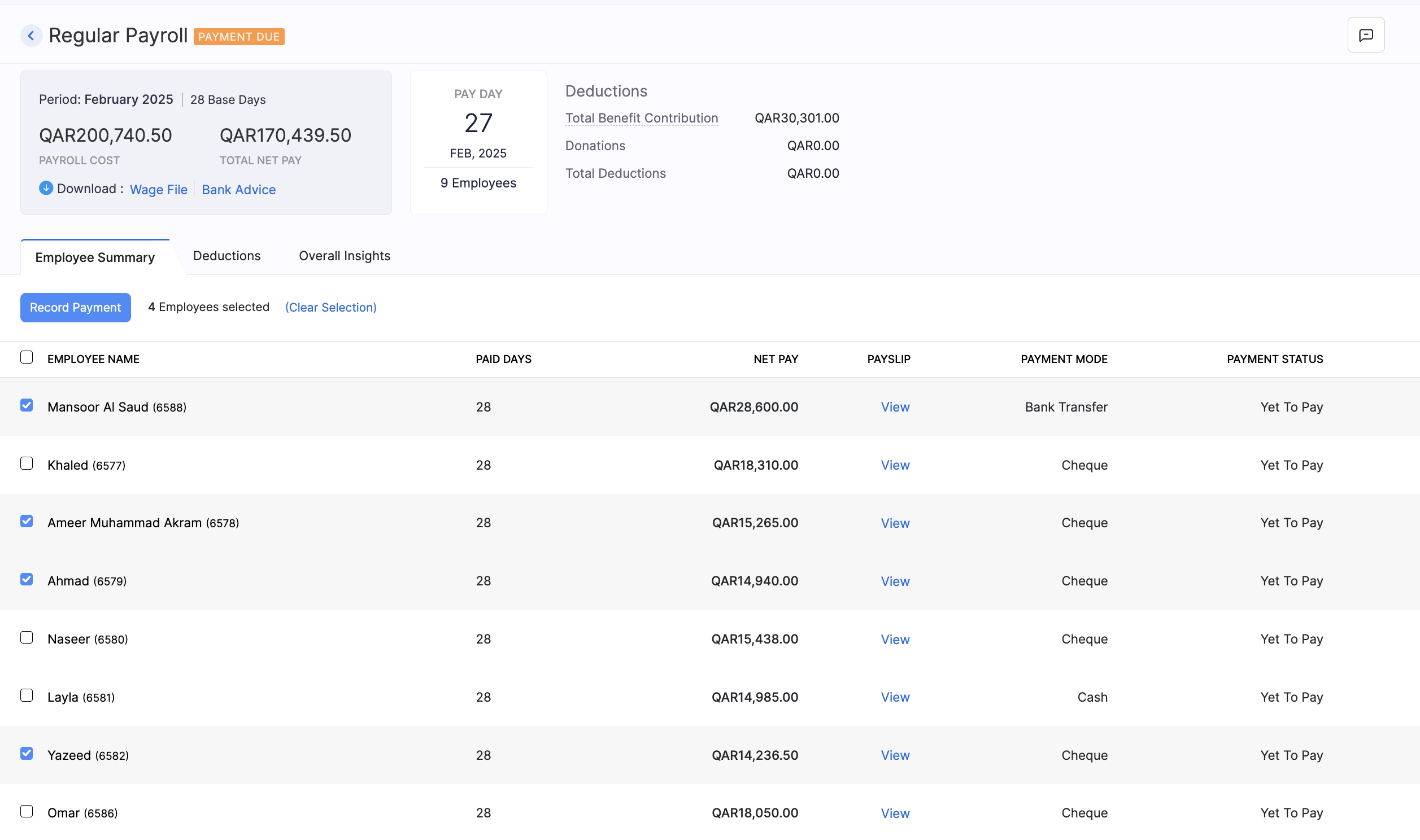 Create Pay Run