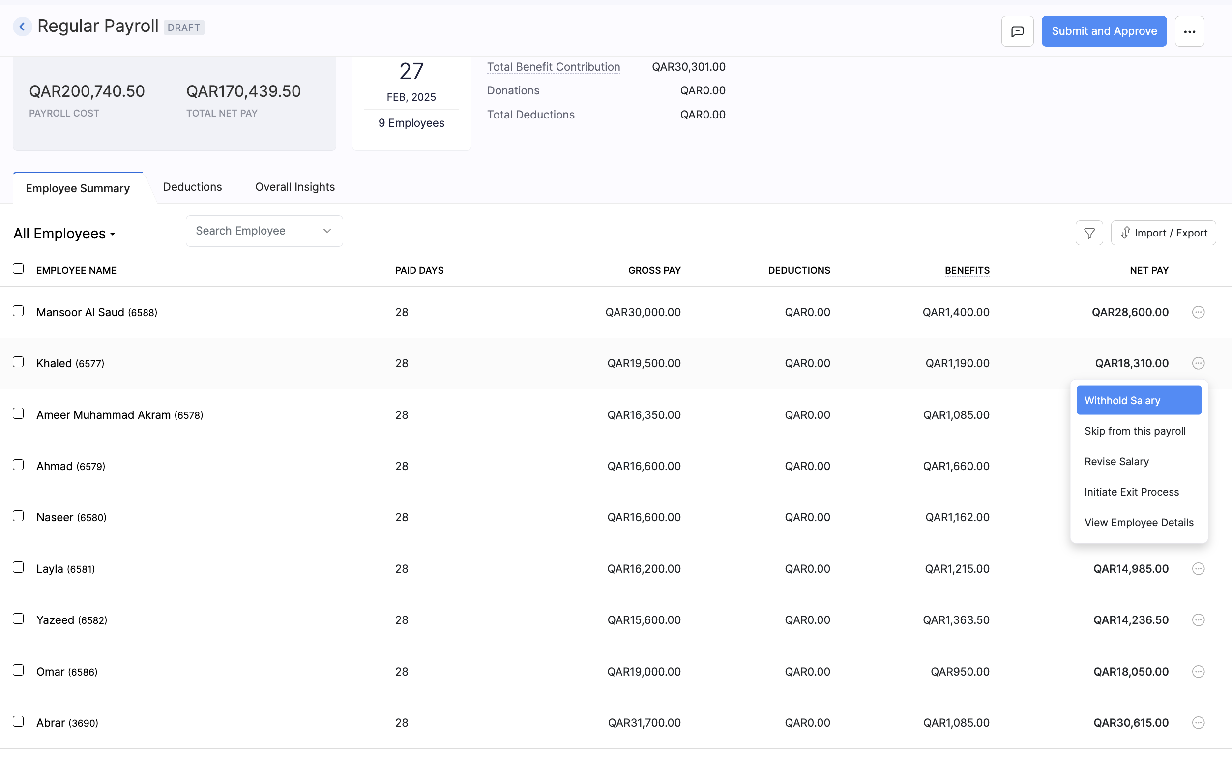 Create Pay Run