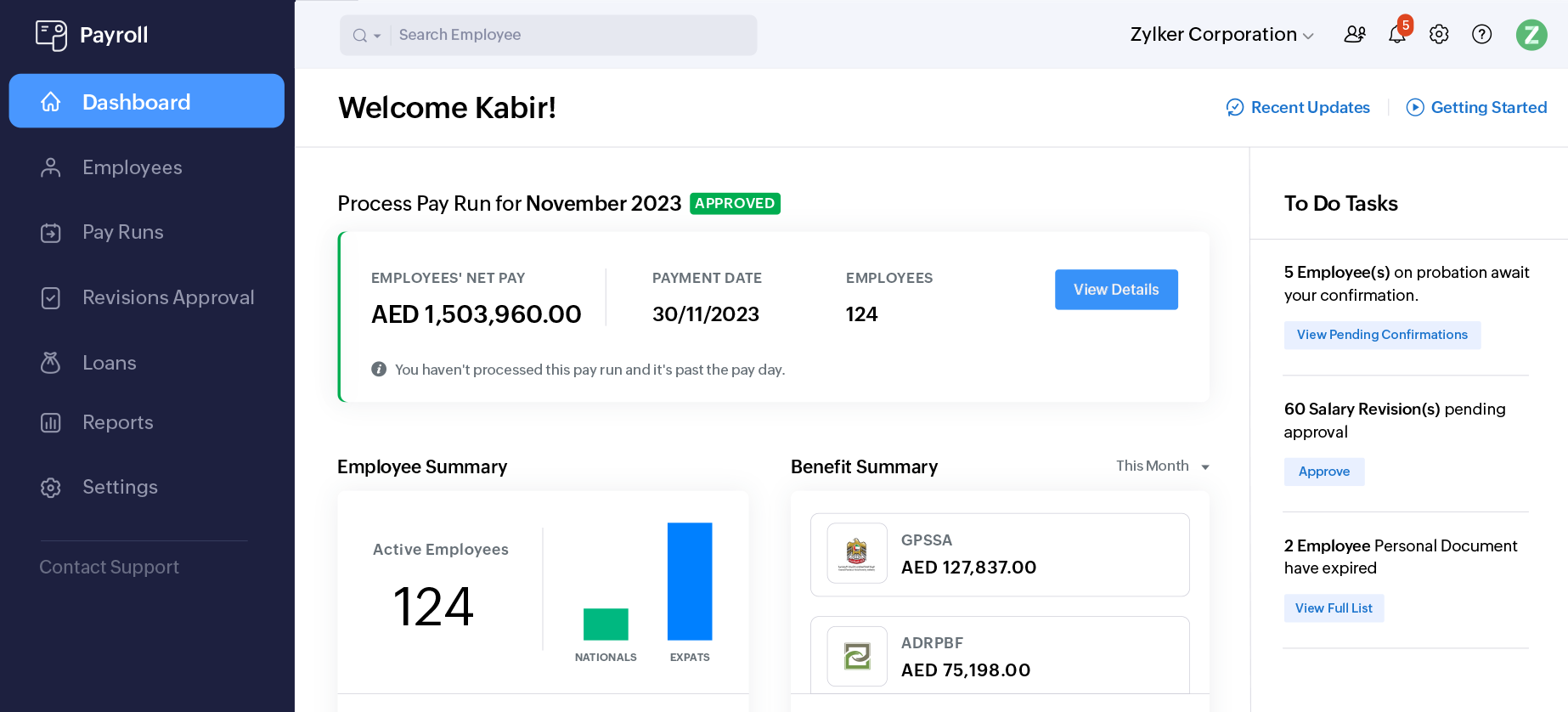 Zoho Payroll - Overview