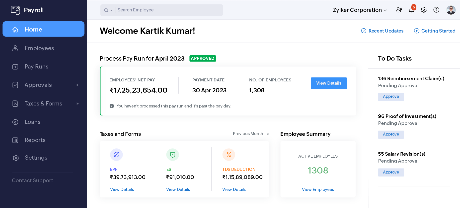 Zoho Payroll - Overview