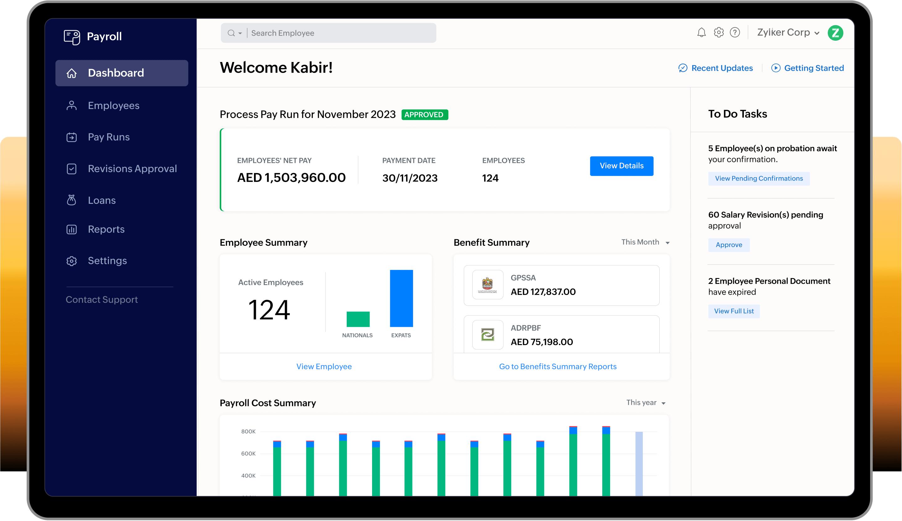 Payroll Software in UAE Best Payroll Management System Zoho Payroll