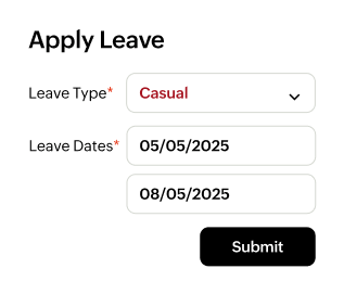 Leave application interface