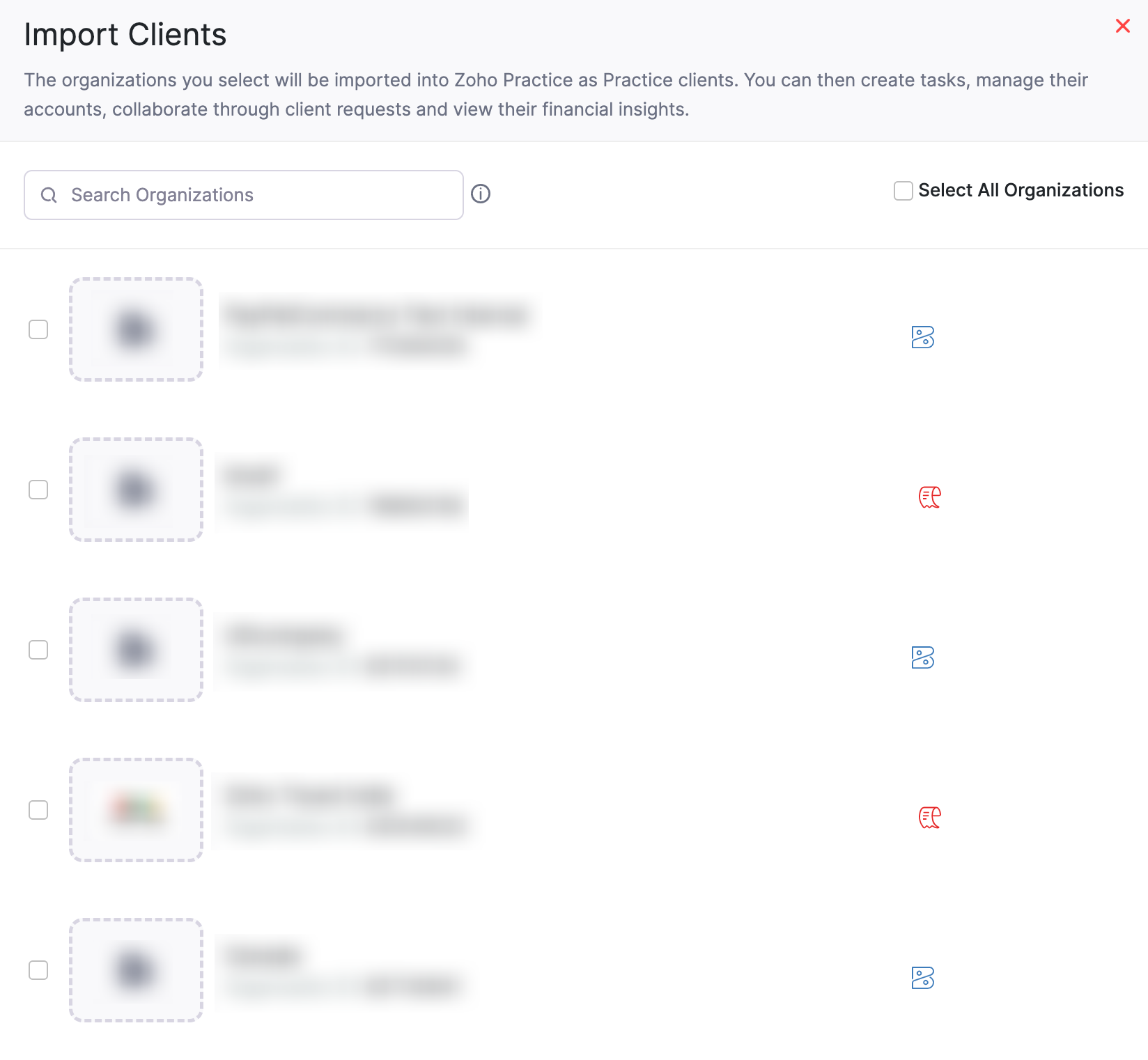 Import Client Organizations