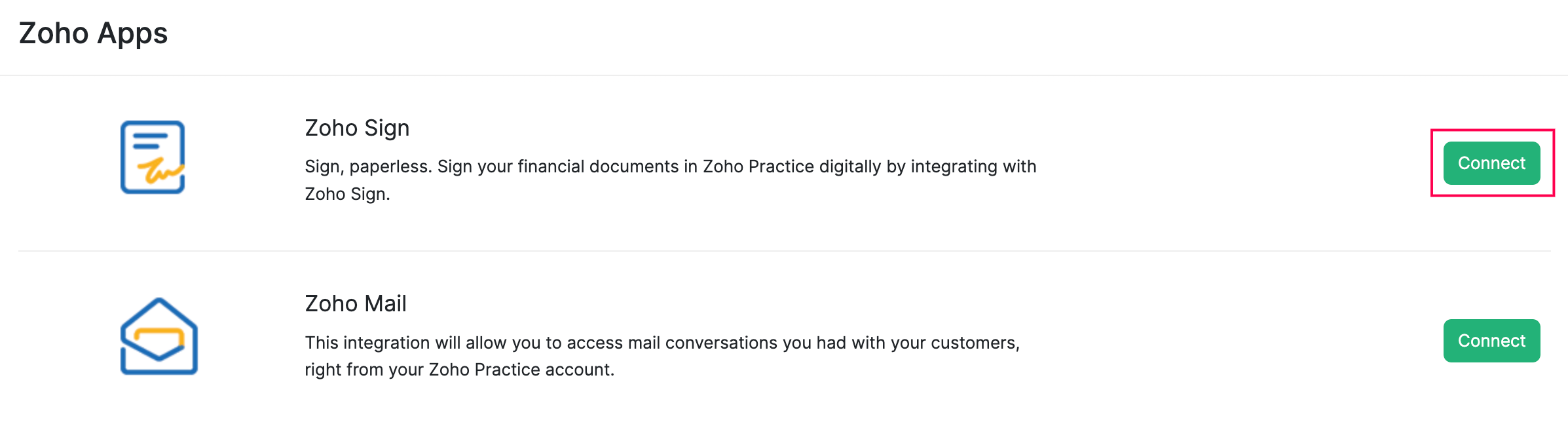 Zoho Sign Integration