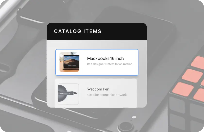 Approved vendor catalog selection in purchase request workflow in Zoho Procurement