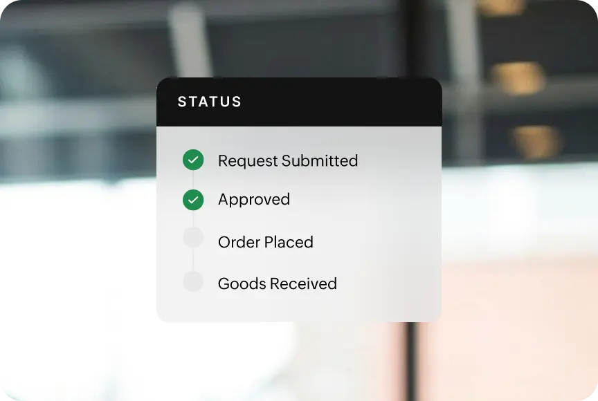 Purchase request status tracking dashboard in Zoho Procurement