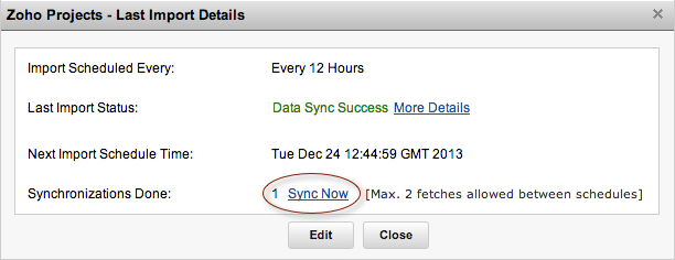 sync projects