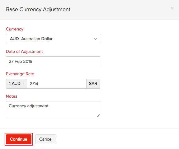 Base Currency Adjustments