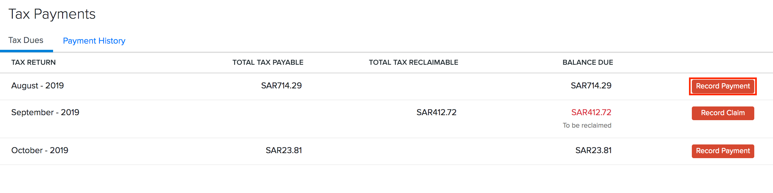 Accountant Tax Payment