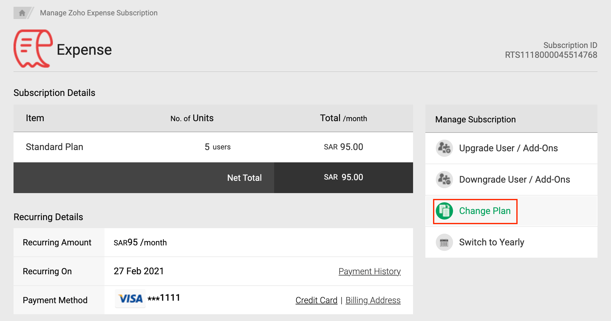 Downgrade Your Subscription