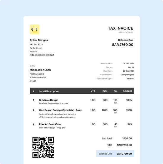 E-Invoicing Template - Zoho Invoice | E-Invoice templates