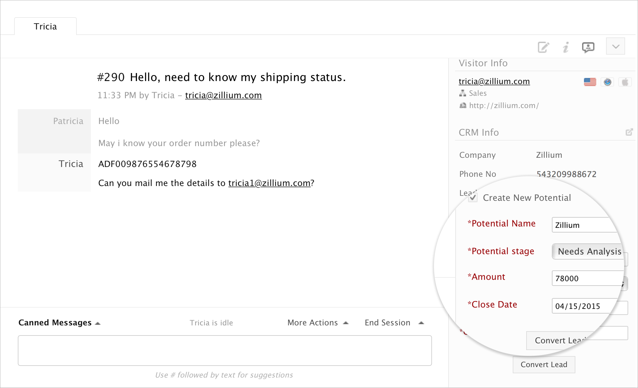Live Chat Integrated with Zoho CRM Live Support Software Zoho SalesIQ