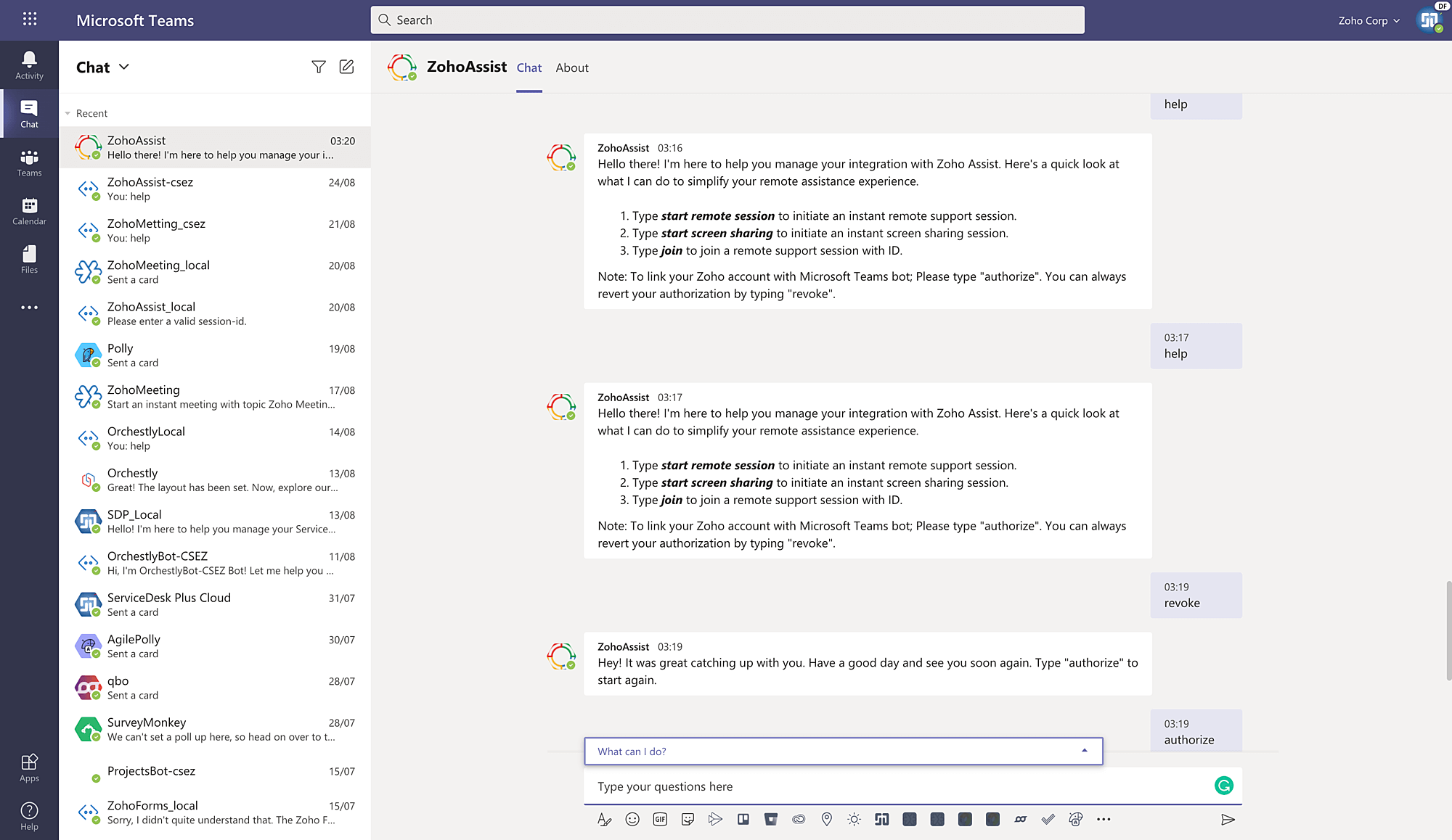 Remote Control Via Microsoft Teams Zoho Assist Integration for MS Teams