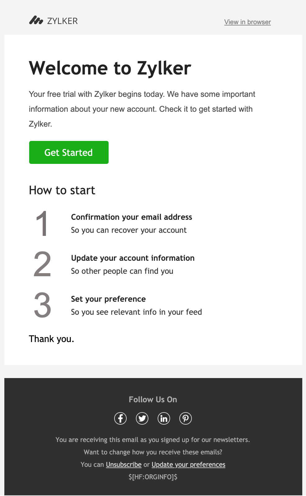 HTML Email Template Gallery | Zoho Campaigns