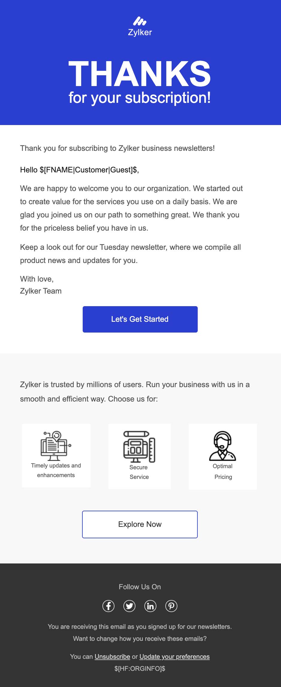 HTML Email Template Gallery  Zoho Campaigns Inside Invoice Email Template Html