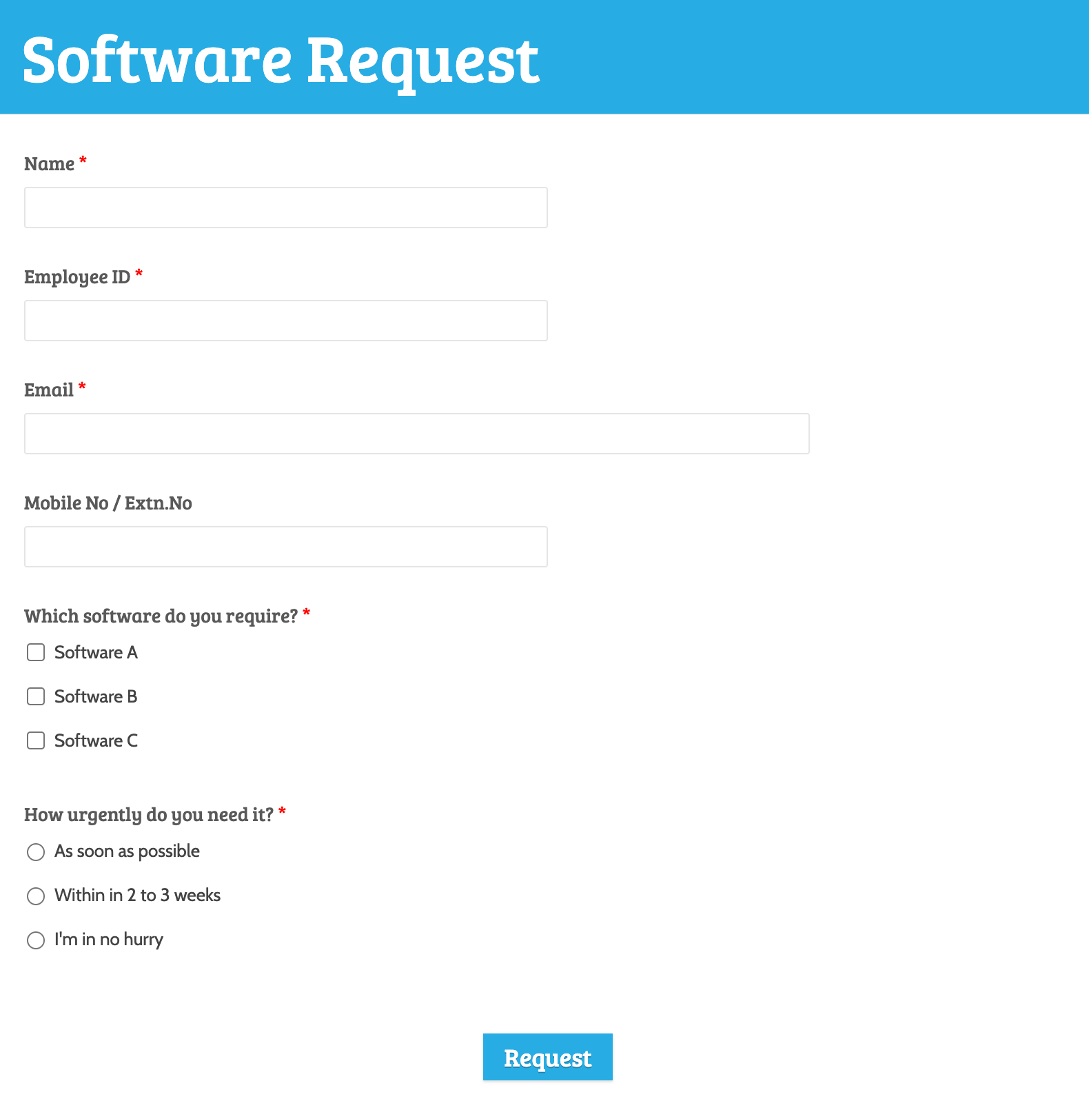 Software Request Form Template