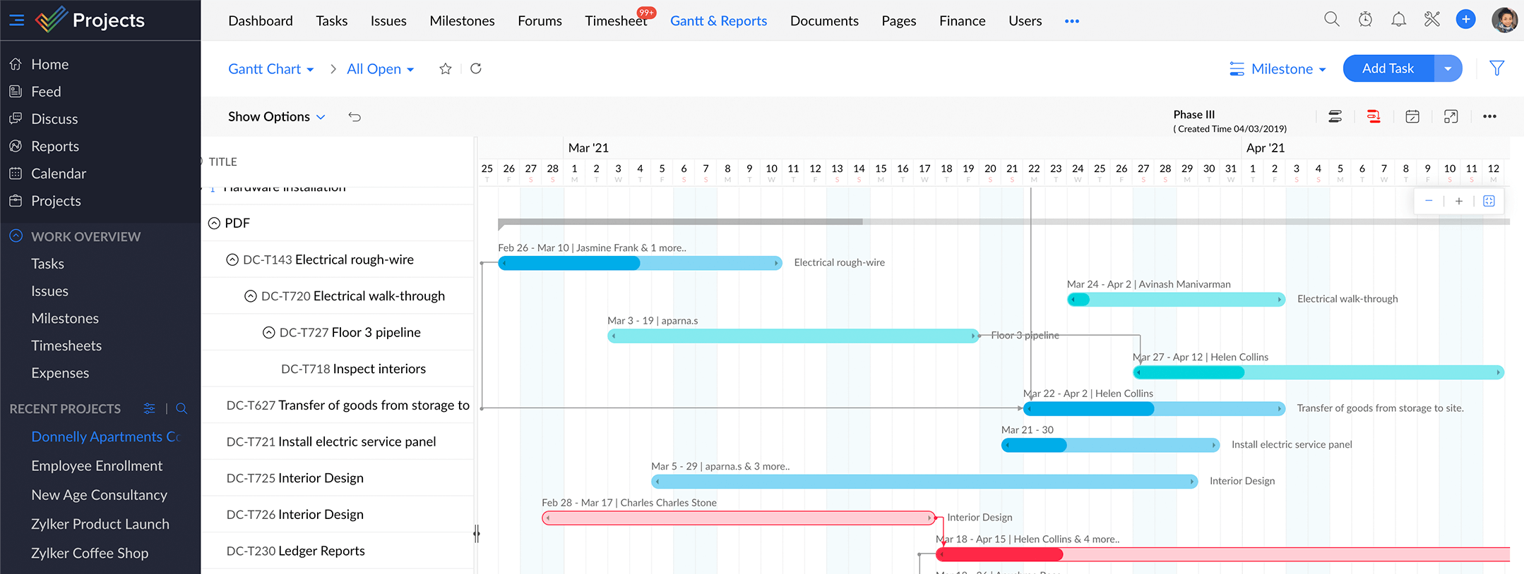 Construction Project Management Software - Zoho Projects