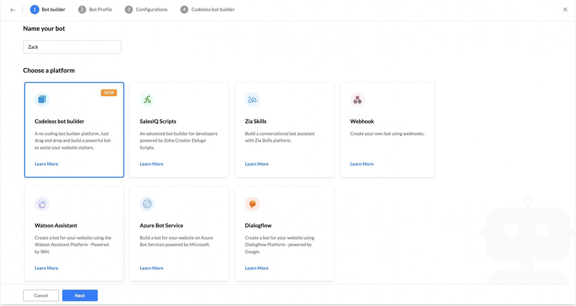 Platforms to build the Zobot