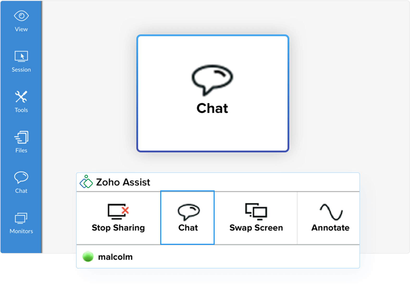 Chat instantly in Mac remote desktop - Zoho Assist TITLE : Chat instantly in Mac remote desktop 