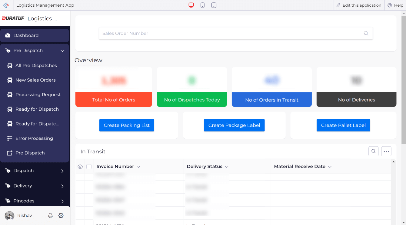 duratuf pre-dispatch