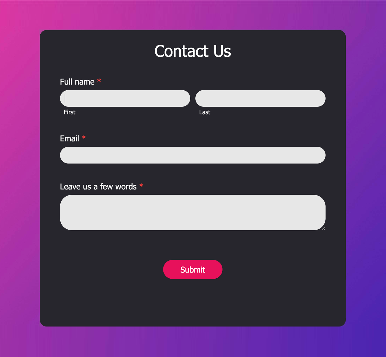 Us Custom Form Template
