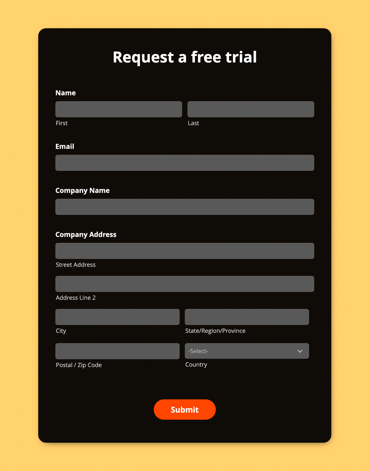 Free Trial Request Form