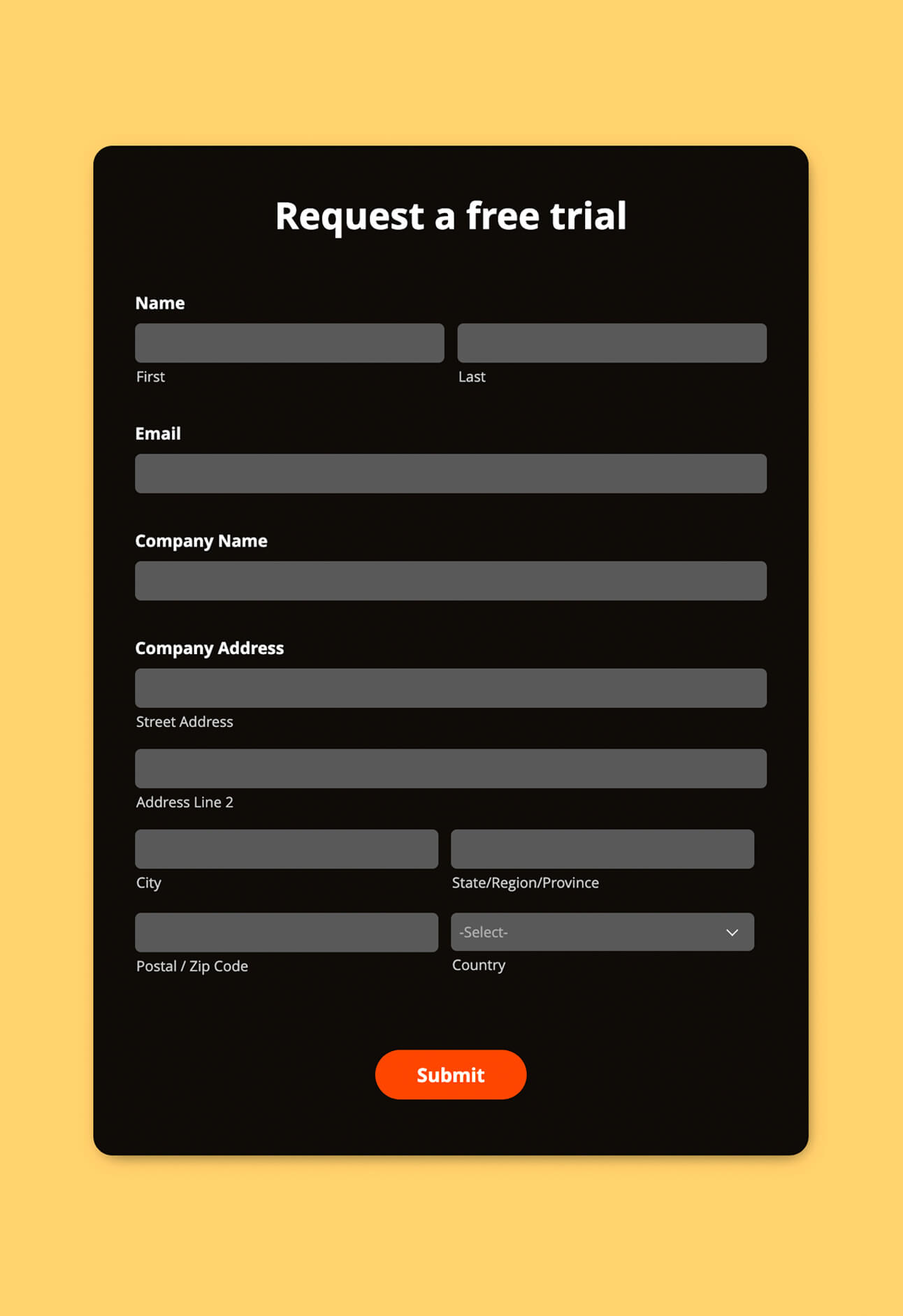 Free Trial Request Form