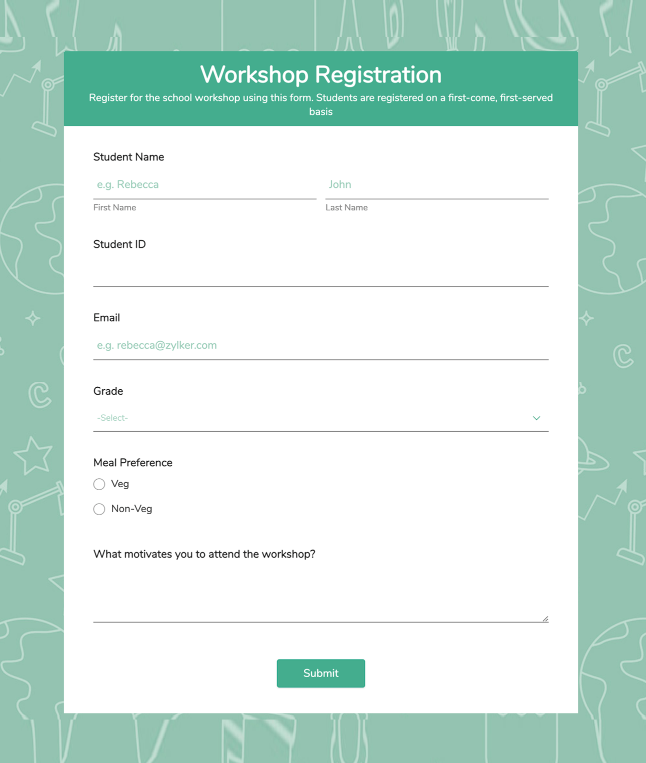 Education Form Templates - Zoho Forms