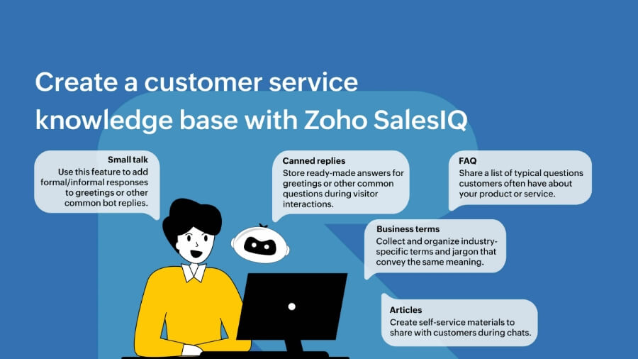 Build a customer service knowledge base with Zoho SalesIQ