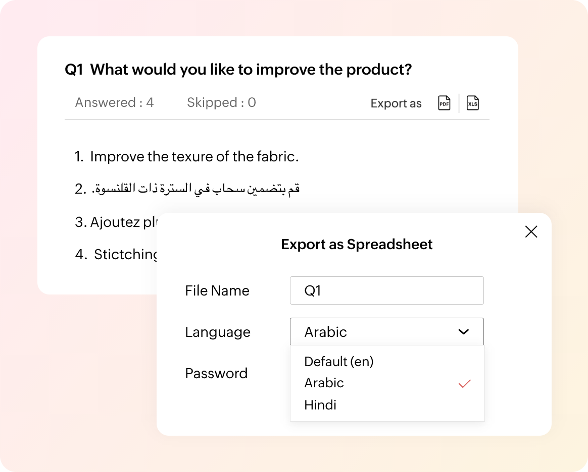 Auto-translate survey, Surveys with auto-translate