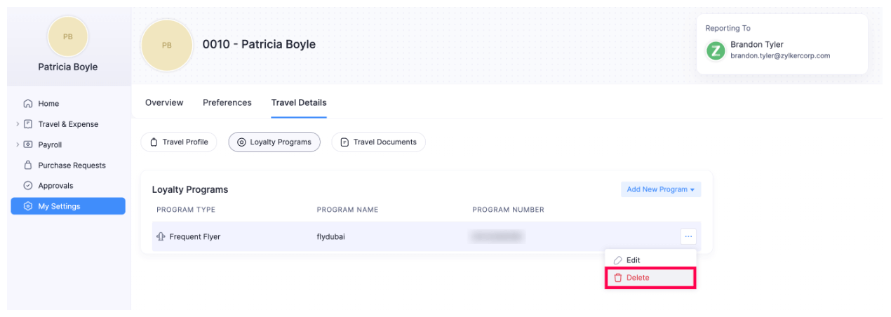 Delete Loyalty Program