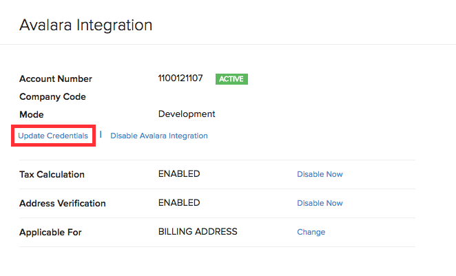 Update Credentials