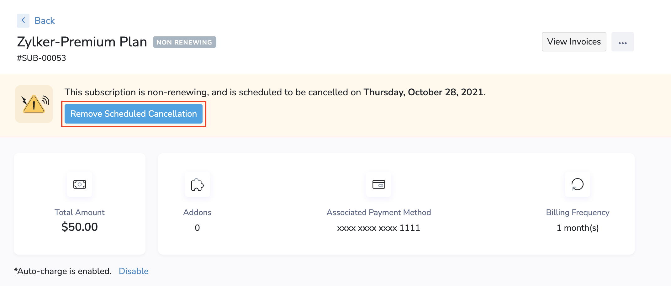 Remove Scheduled Cancellation