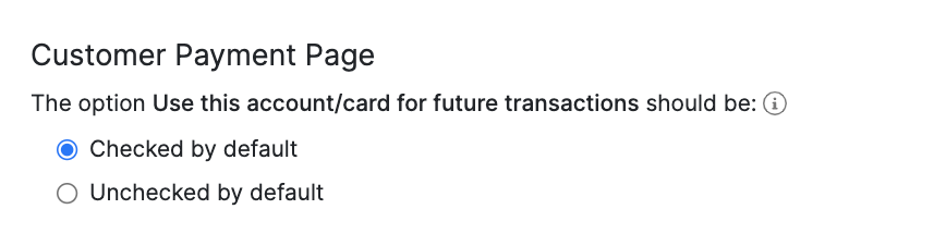 Save Card Default Preference