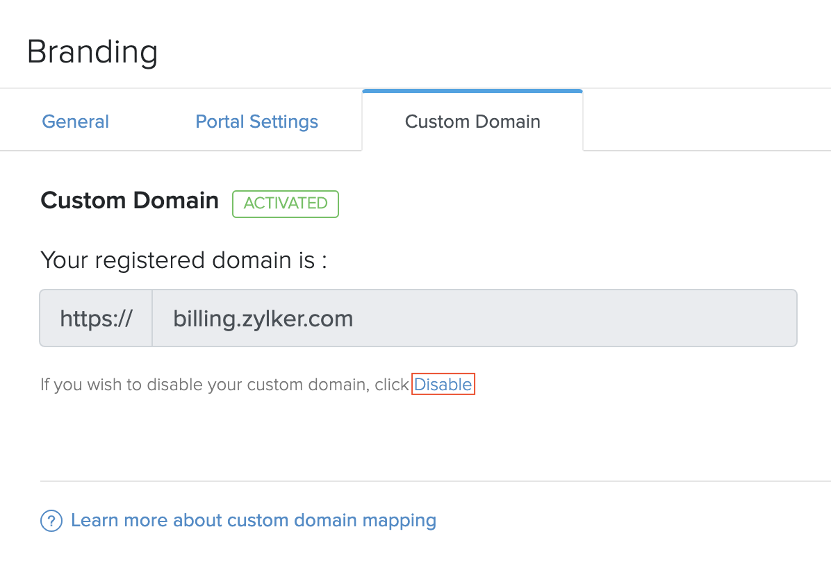 Disable Custom Domain