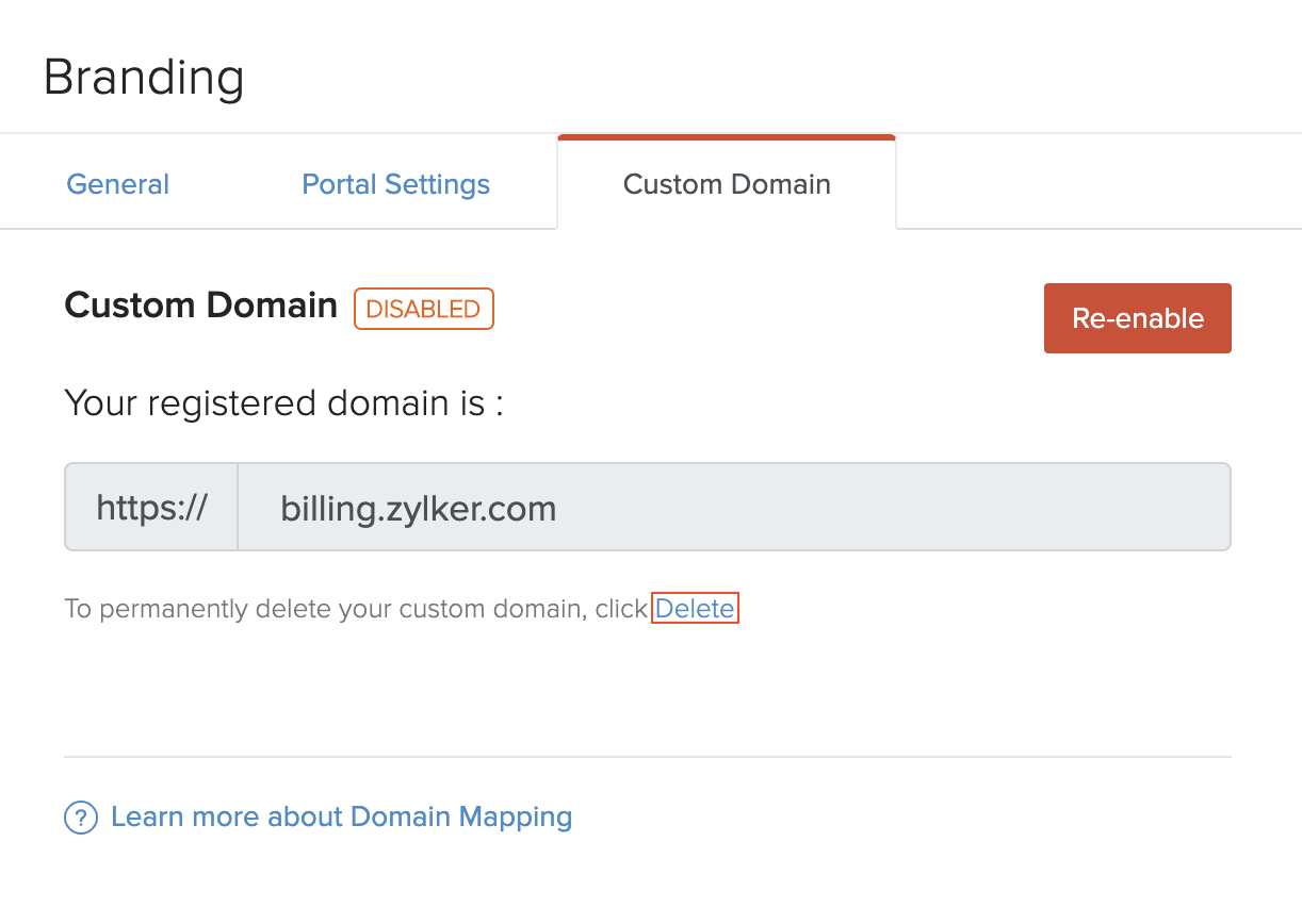 Delete Custom Domain