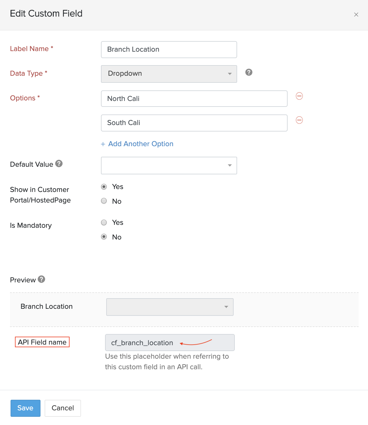 Customer Custom Fields Placeholder