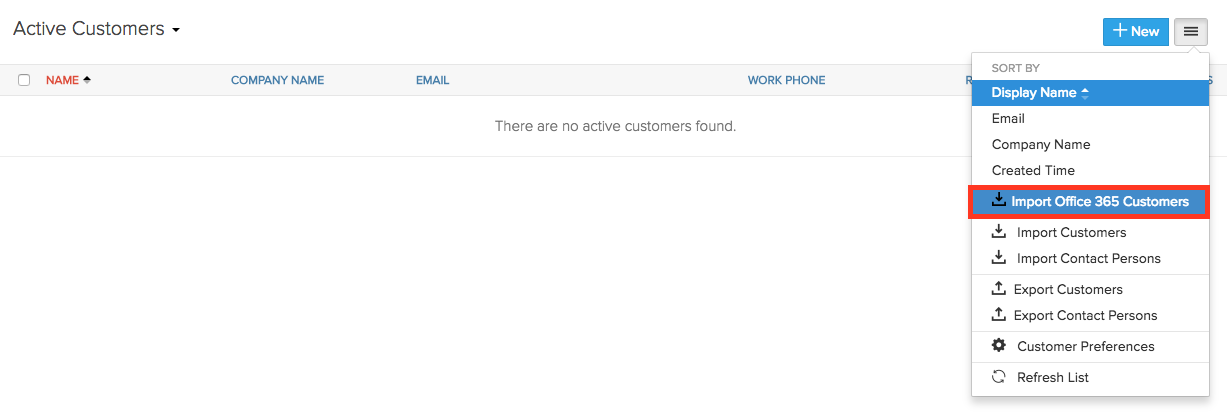 Import customers from Office 365