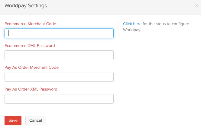 Setting up Worldpay