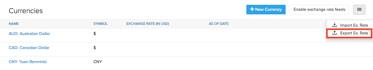 Export Exchange Rate