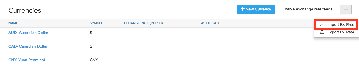 Import Exchange Rate