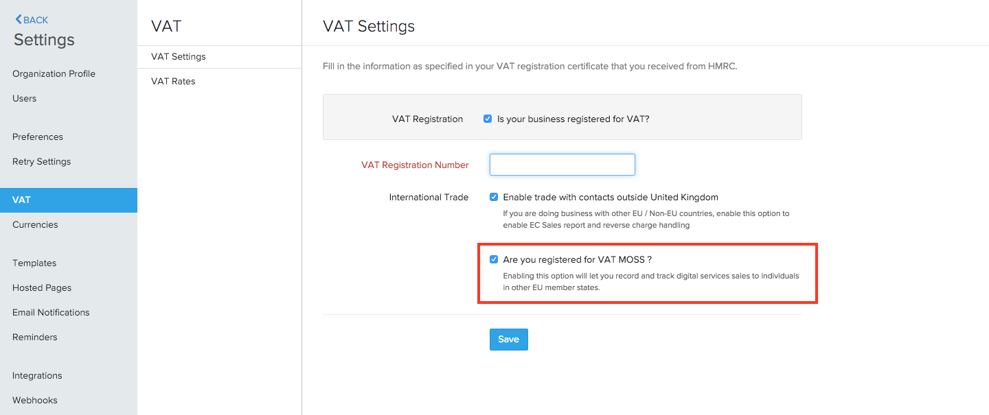 Enable VAT Moss