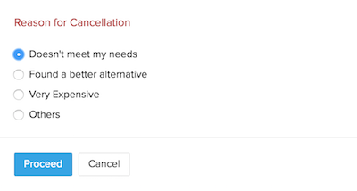 Cancel subscription reason