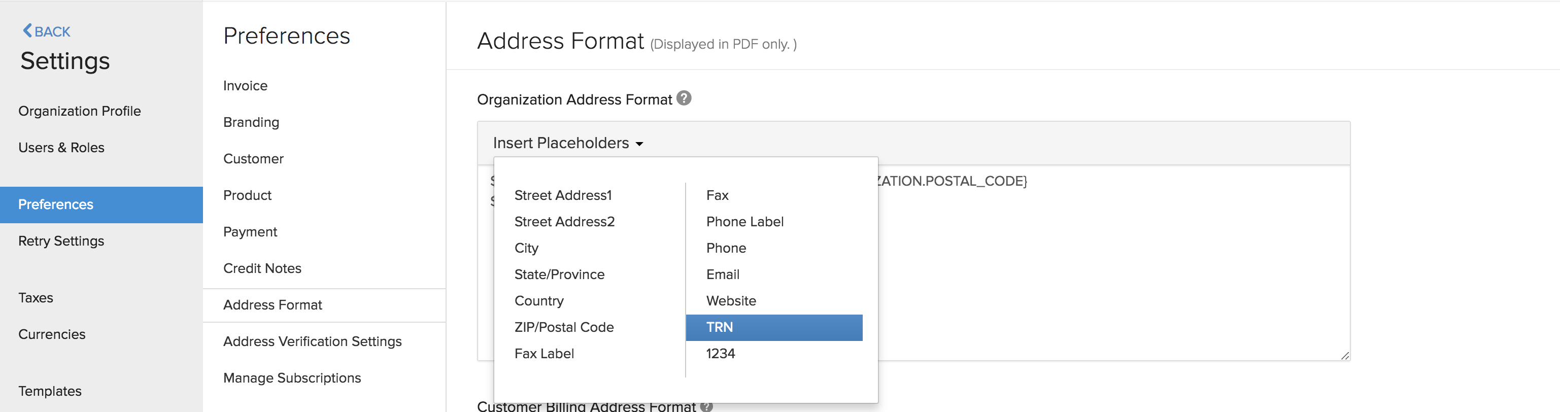 Update Address Format