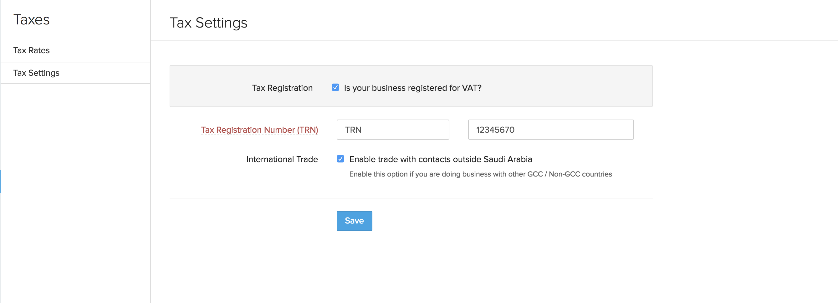 Update VAT Settings