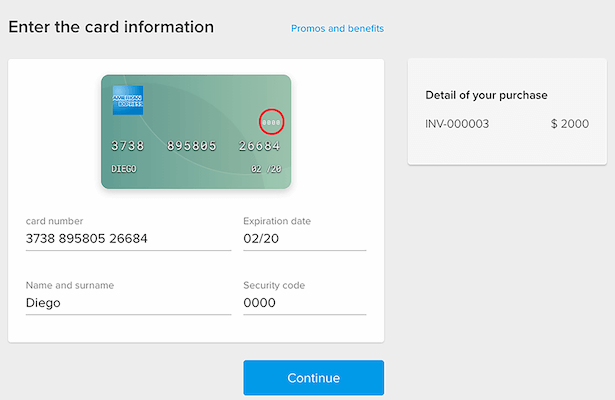 Card information - Zoho Mercado Pago Integration | Zoho Subscriptions