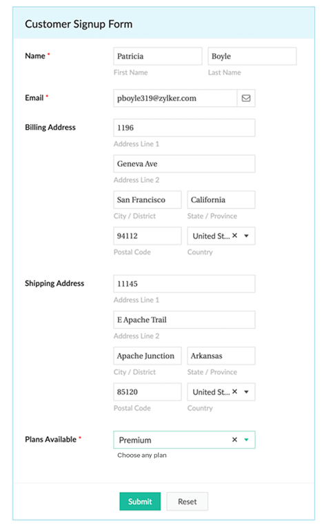 Zoho creator integration - Zoho Subscriptions