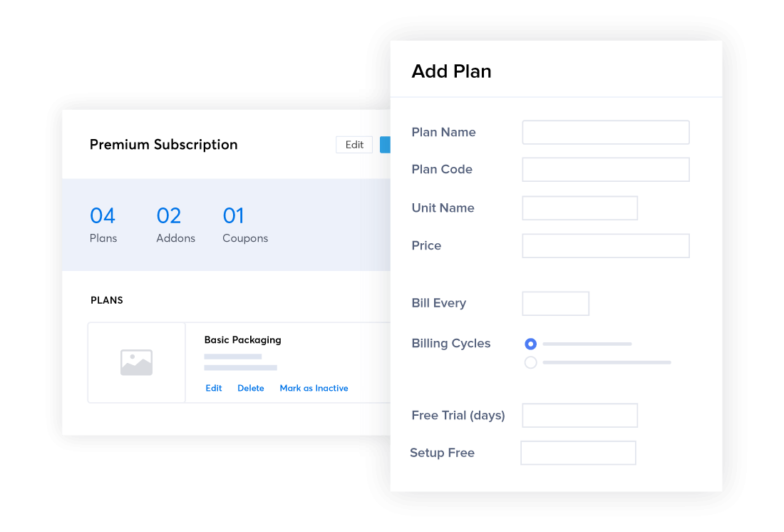 Extensive plan management with Zoho Subscriptions