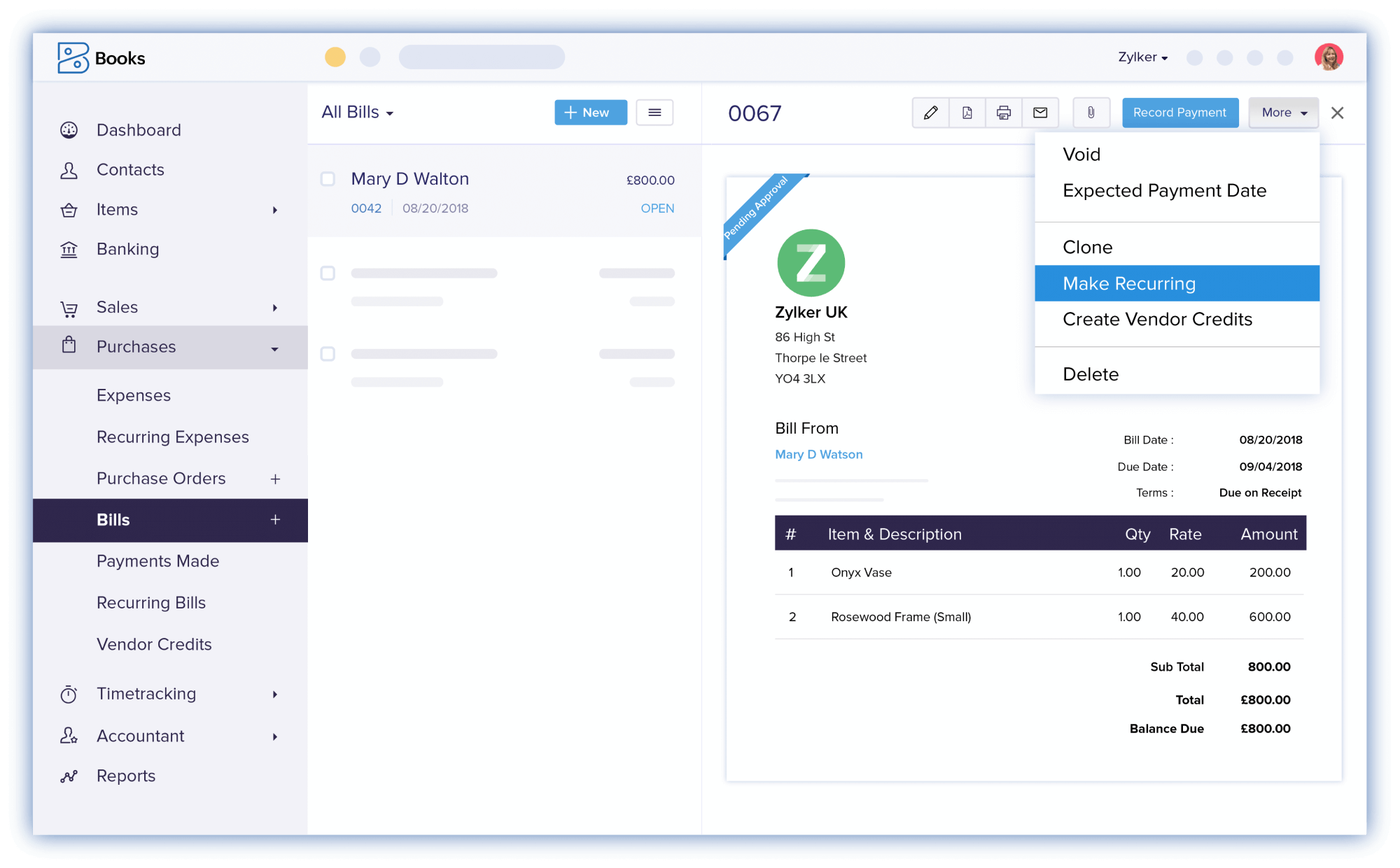 Billing Management Software Online Billing Zoho Books