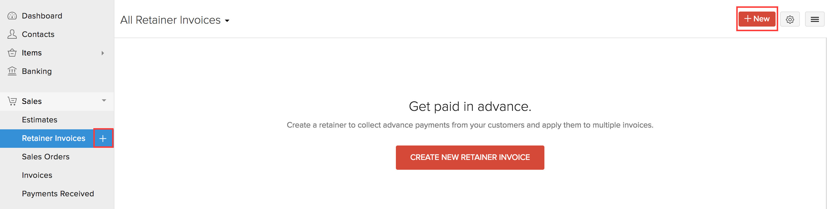 New Retainer Invoice